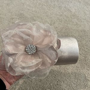 Champagne floral bridal clutch